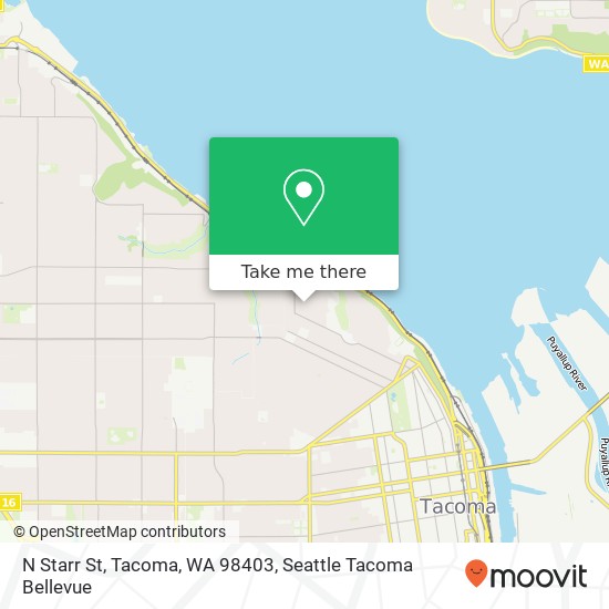 Mapa de N Starr St, Tacoma, WA 98403