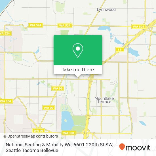 Mapa de National Seating & Mobility Wa, 6601 220th St SW