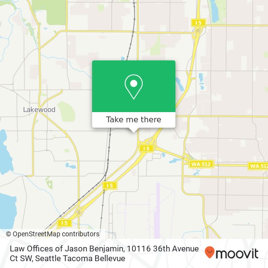 Law Offices of Jason Benjamin, 10116 36th Avenue Ct SW map