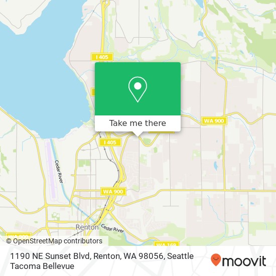 Mapa de 1190 NE Sunset Blvd, Renton, WA 98056