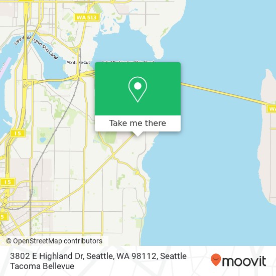 Mapa de 3802 E Highland Dr, Seattle, WA 98112