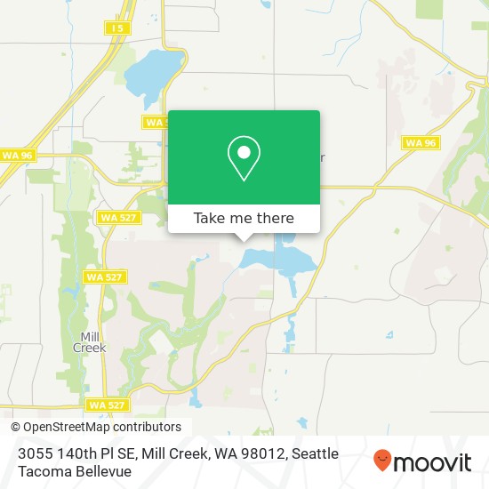 Mapa de 3055 140th Pl SE, Mill Creek, WA 98012