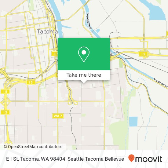 Mapa de E I St, Tacoma, WA 98404