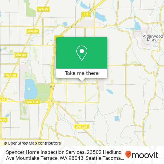 Mapa de Spencer Home Inspection Services, 23502 Hedlund Ave Mountlake Terrace, WA 98043