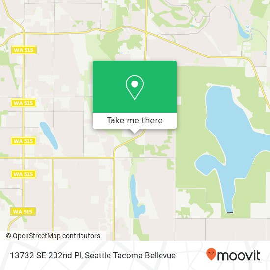 Mapa de 13732 SE 202nd Pl, Kent, WA 98042