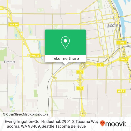 Mapa de Ewing Irrigation-Golf-Industrial, 2901 S Tacoma Way Tacoma, WA 98409