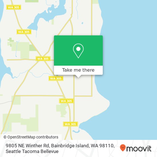 Mapa de 9805 NE Winther Rd, Bainbridge Island, WA 98110