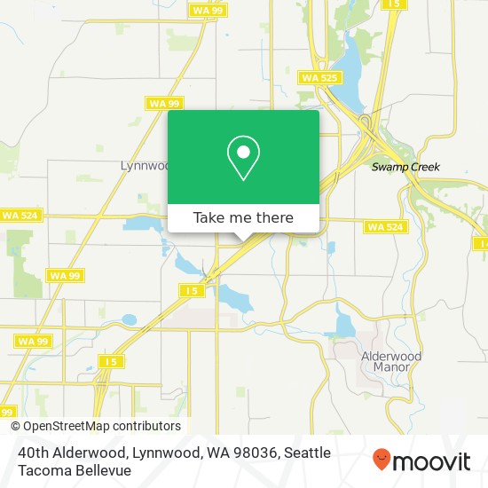 Mapa de 40th Alderwood, Lynnwood, WA 98036