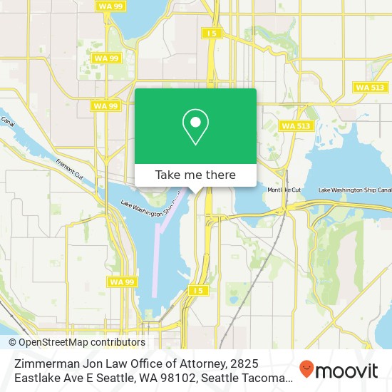 Mapa de Zimmerman Jon Law Office of Attorney, 2825 Eastlake Ave E Seattle, WA 98102