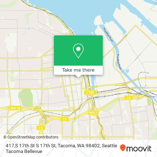 Mapa de 417,S 17th St S 17th St, Tacoma, WA 98402