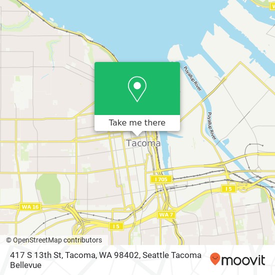 Mapa de 417 S 13th St, Tacoma, WA 98402