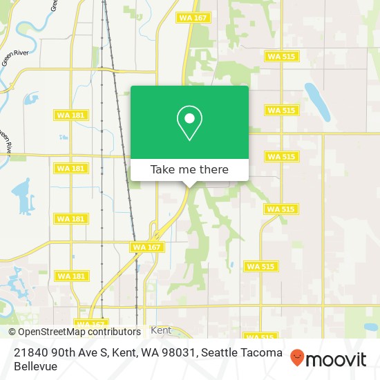 Mapa de 21840 90th Ave S, Kent, WA 98031