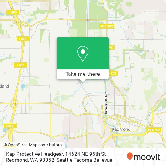Mapa de Kap Protective Headgear, 14624 NE 95th St Redmond, WA 98052