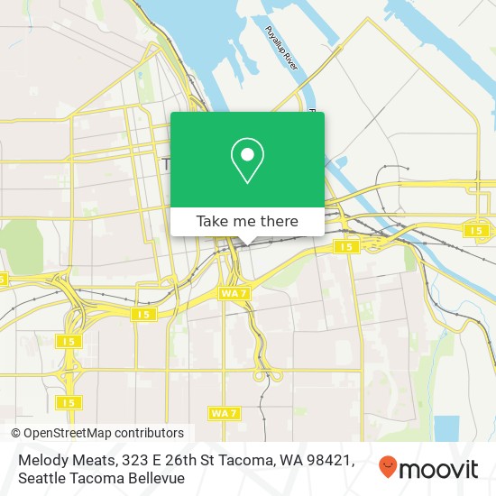 Mapa de Melody Meats, 323 E 26th St Tacoma, WA 98421