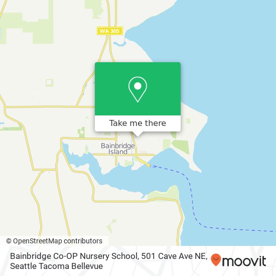 Mapa de Bainbridge Co-OP Nursery School, 501 Cave Ave NE