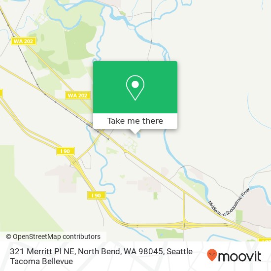 Mapa de 321 Merritt Pl NE, North Bend, WA 98045