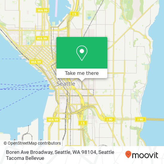 Mapa de Boren Ave Broadway, Seattle, WA 98104