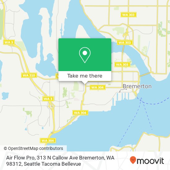 Mapa de Air Flow Pro, 313 N Callow Ave Bremerton, WA 98312