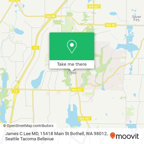 Mapa de James C Lee MD, 15418 Main St Bothell, WA 98012