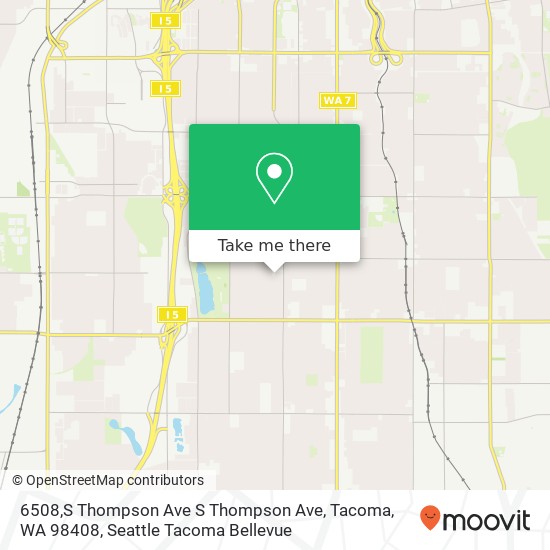 Mapa de 6508,S Thompson Ave S Thompson Ave, Tacoma, WA 98408