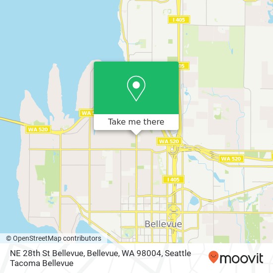 Mapa de NE 28th St Bellevue, Bellevue, WA 98004