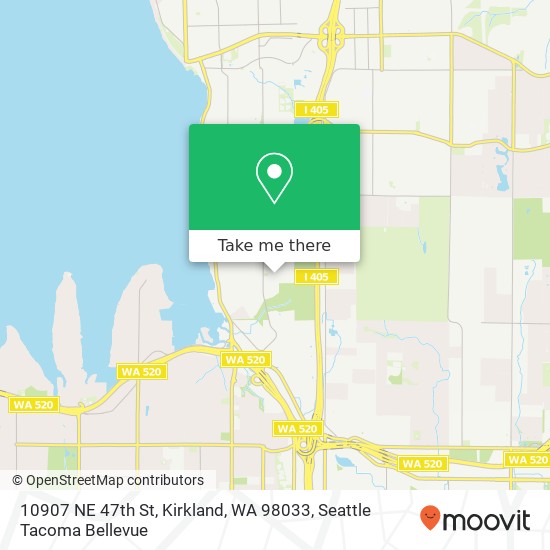 Mapa de 10907 NE 47th St, Kirkland, WA 98033