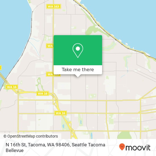 Mapa de N 16th St, Tacoma, WA 98406