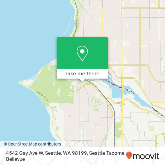 Mapa de 4542 Gay Ave W, Seattle, WA 98199