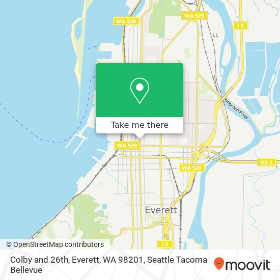 Colby and 26th, Everett, WA 98201 map