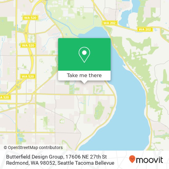 Mapa de Butterfield Design Group, 17606 NE 27th St Redmond, WA 98052