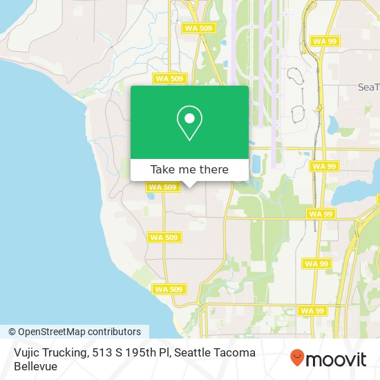 Vujic Trucking, 513 S 195th Pl map