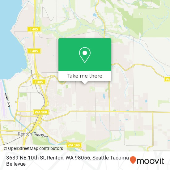 Mapa de 3639 NE 10th St, Renton, WA 98056