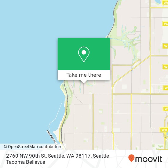 Mapa de 2760 NW 90th St, Seattle, WA 98117