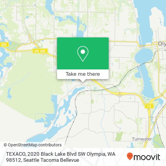 Mapa de TEXACO, 2020 Black Lake Blvd SW Olympia, WA 98512