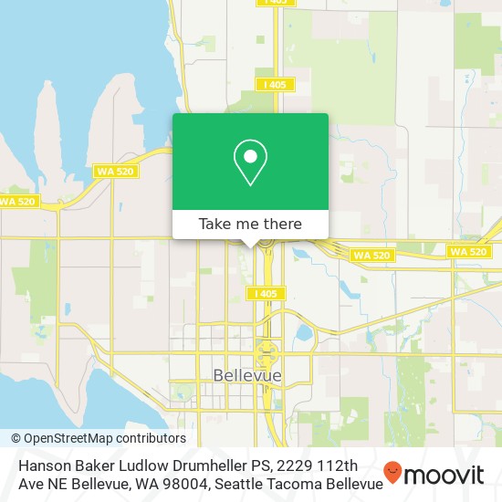 Mapa de Hanson Baker Ludlow Drumheller PS, 2229 112th Ave NE Bellevue, WA 98004