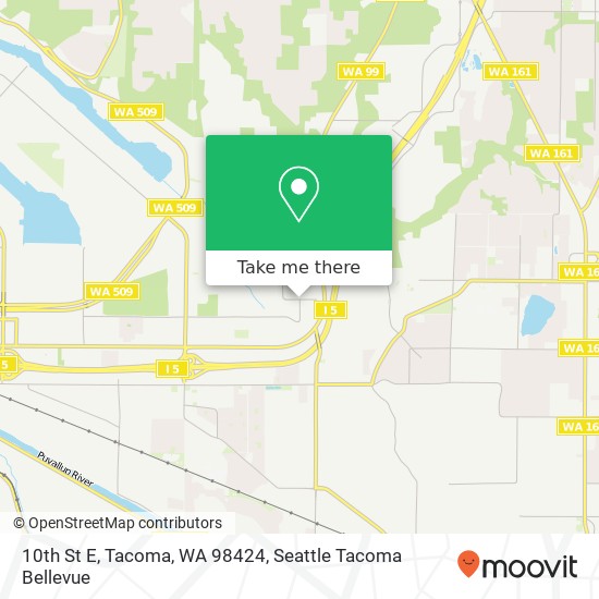 Mapa de 10th St E, Tacoma, WA 98424