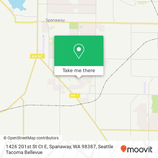 Mapa de 1426 201st St Ct E, Spanaway, WA 98387