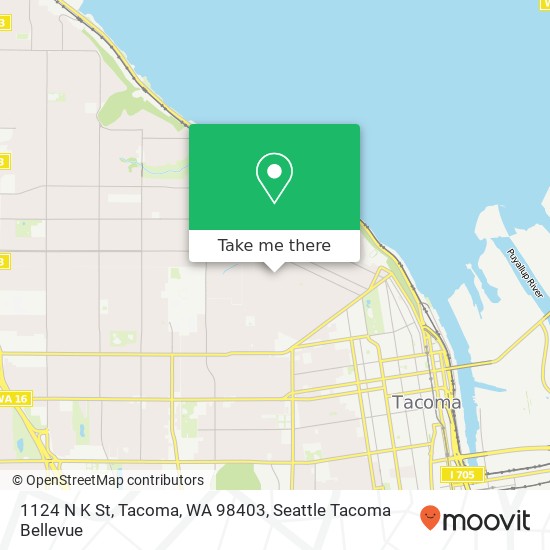 Mapa de 1124 N K St, Tacoma, WA 98403