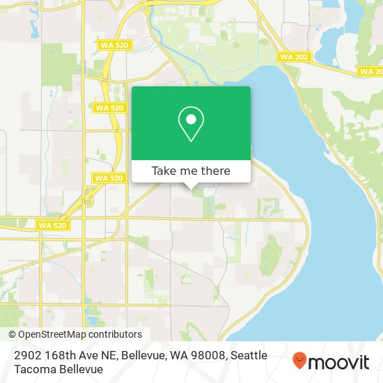 Mapa de 2902 168th Ave NE, Bellevue, WA 98008