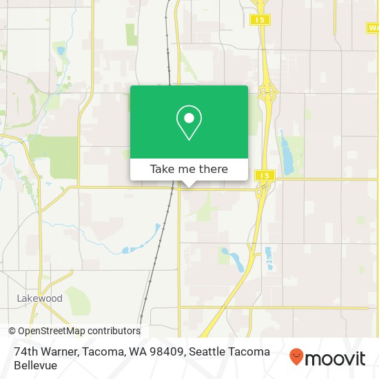 Mapa de 74th Warner, Tacoma, WA 98409
