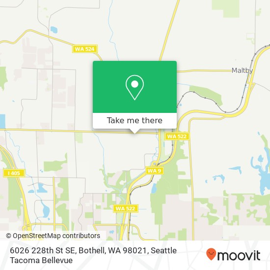 Mapa de 6026 228th St SE, Bothell, WA 98021