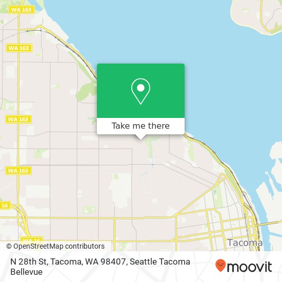 Mapa de N 28th St, Tacoma, WA 98407