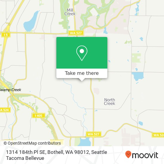 Mapa de 1314 184th Pl SE, Bothell, WA 98012