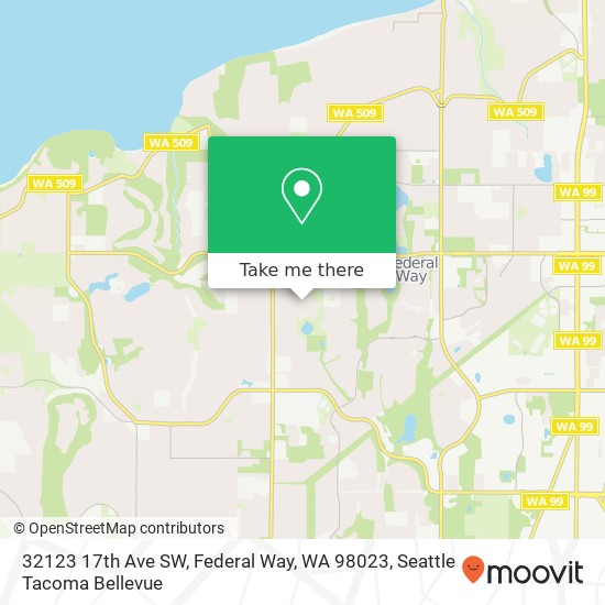 Mapa de 32123 17th Ave SW, Federal Way, WA 98023