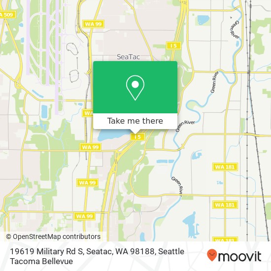 Mapa de 19619 Military Rd S, Seatac, WA 98188