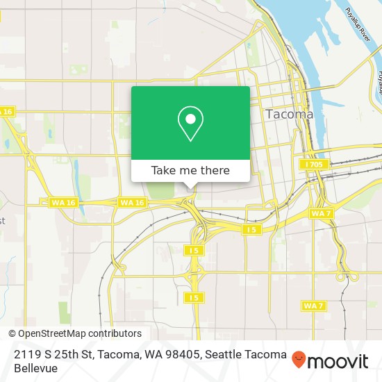 Mapa de 2119 S 25th St, Tacoma, WA 98405