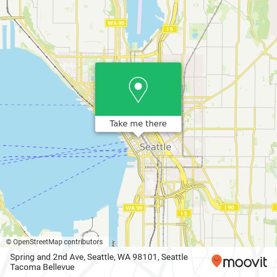 Mapa de Spring and 2nd Ave, Seattle, WA 98101