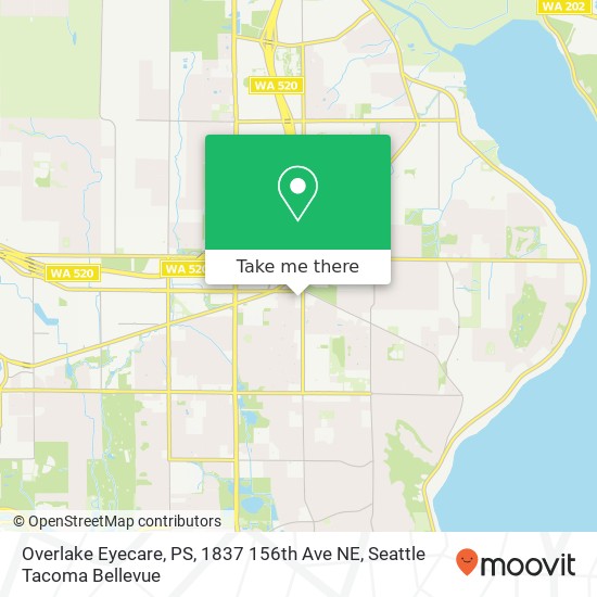 Overlake Eyecare, PS, 1837 156th Ave NE map