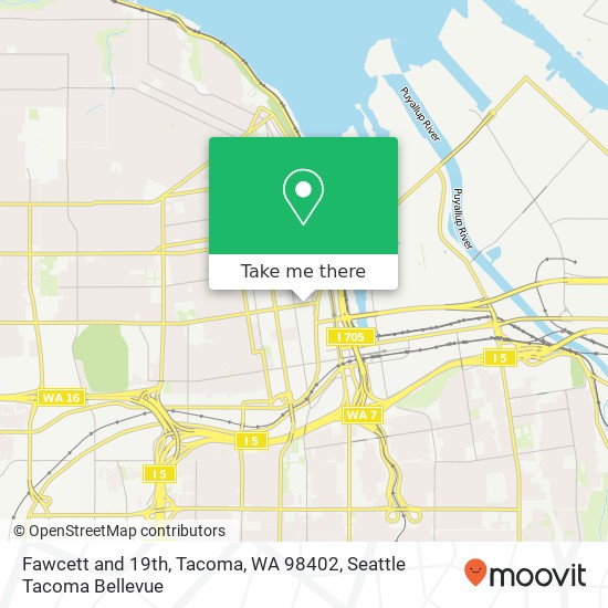 Fawcett and 19th, Tacoma, WA 98402 map