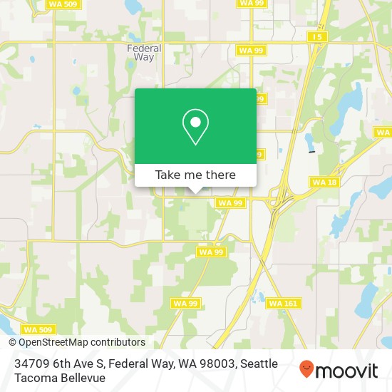 Mapa de 34709 6th Ave S, Federal Way, WA 98003